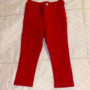 Red stretchy legging pants